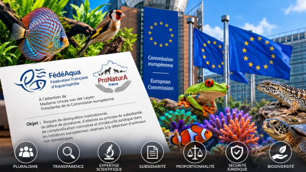 Animaux non domestiques : ProNaturA France et FédéAqua alertent la Commission européenne